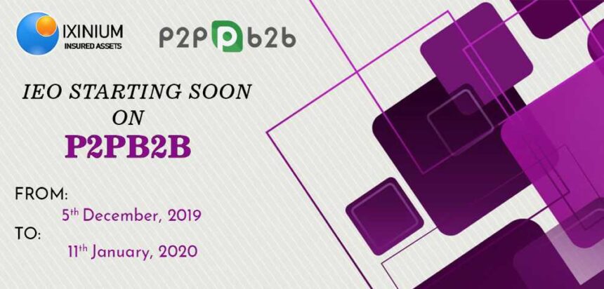 Ixinium to Announce IEO Launching on December 5th on P2PB2B