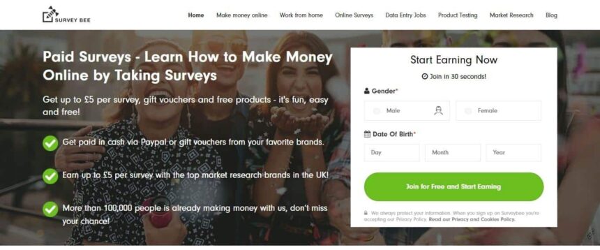 Surveybee.net Surveys Review: Get Earn up to £5 Per Survey