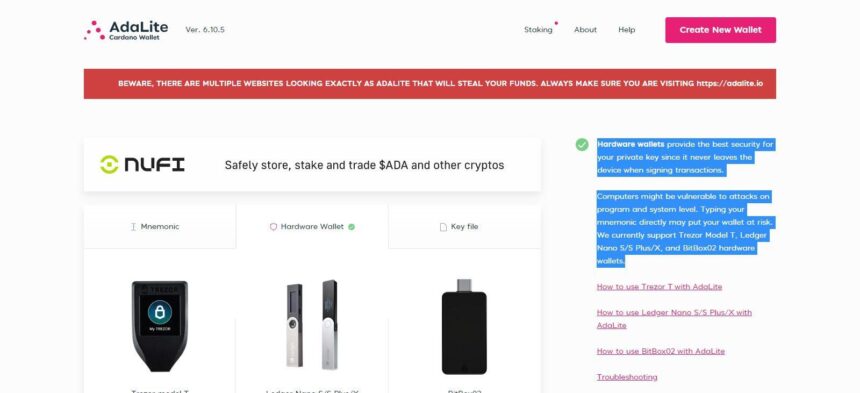 Adalite Wallet Review : The Wallet Generates a 27-Wword key.