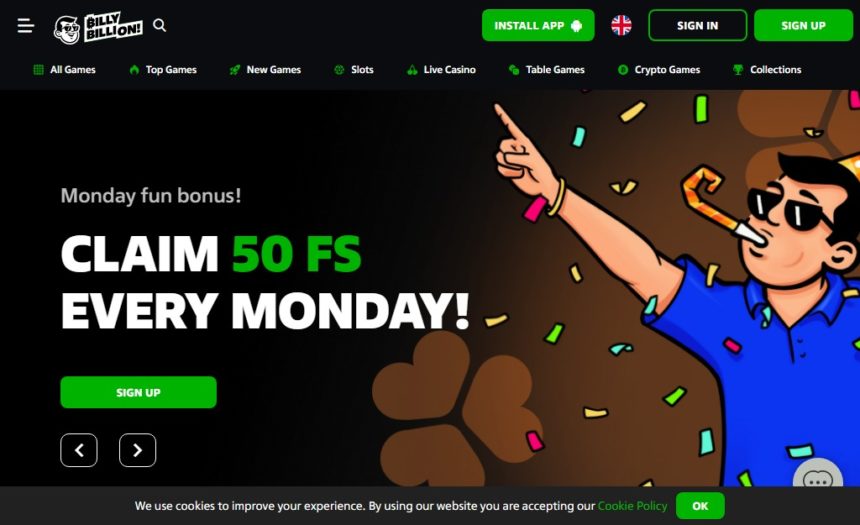 Billybillion Casino Review : 100% up to €5000 + 200 Bonus Spins