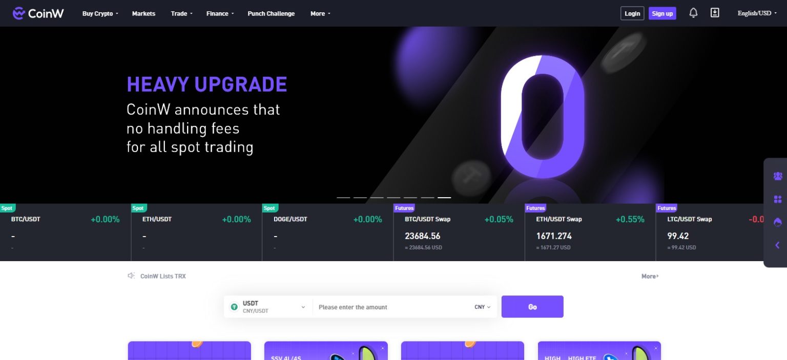 Coinw Cryptocurrency Exchange Review : Pros & Cons