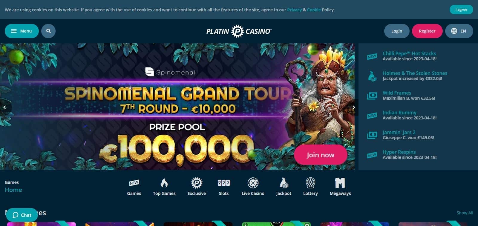 Platin Casino Review: 20 no deposit Free Spins for Book of Dead
