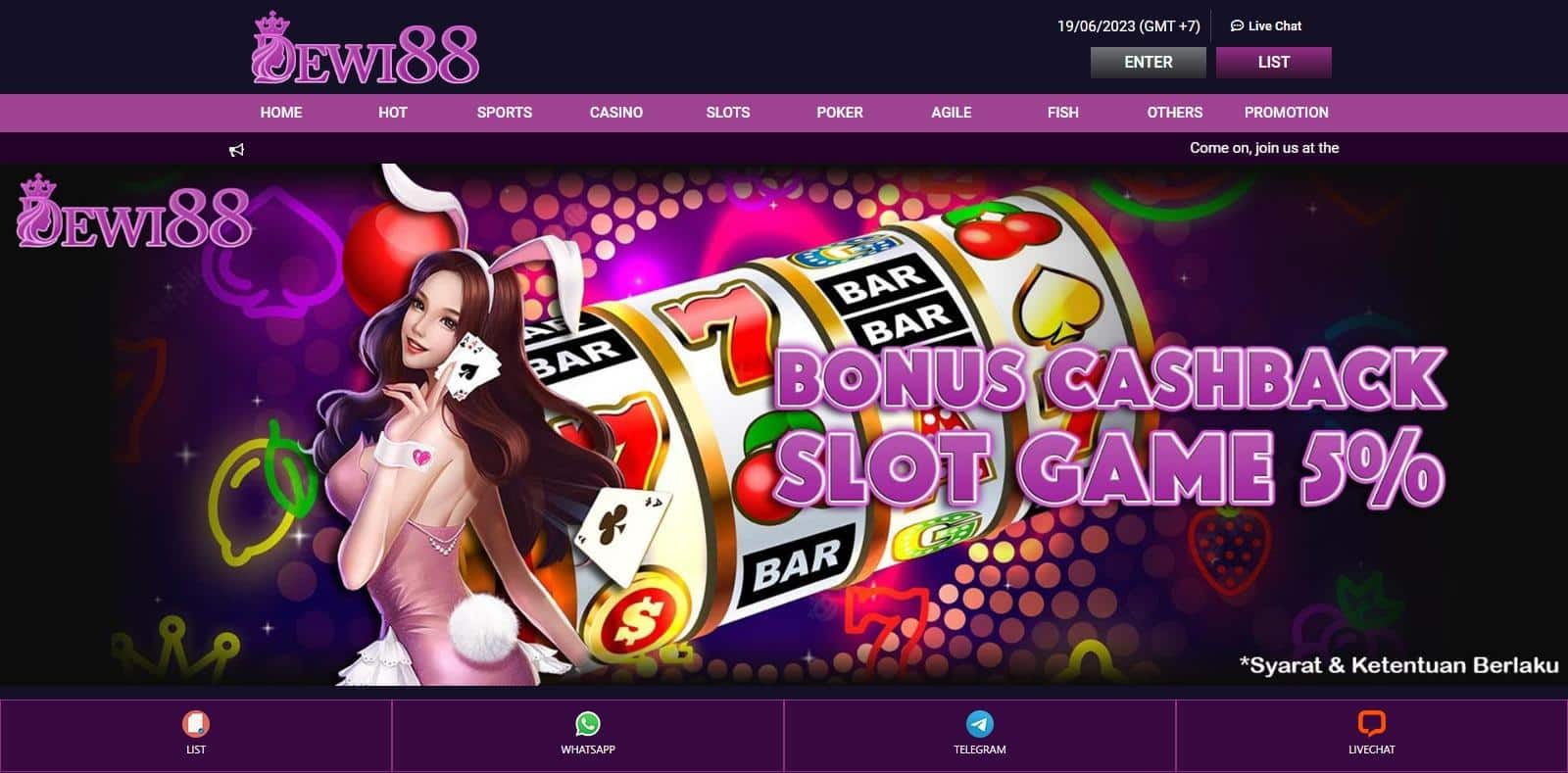Dewi Casino Review: Bonus Cashback Slot Game 5%