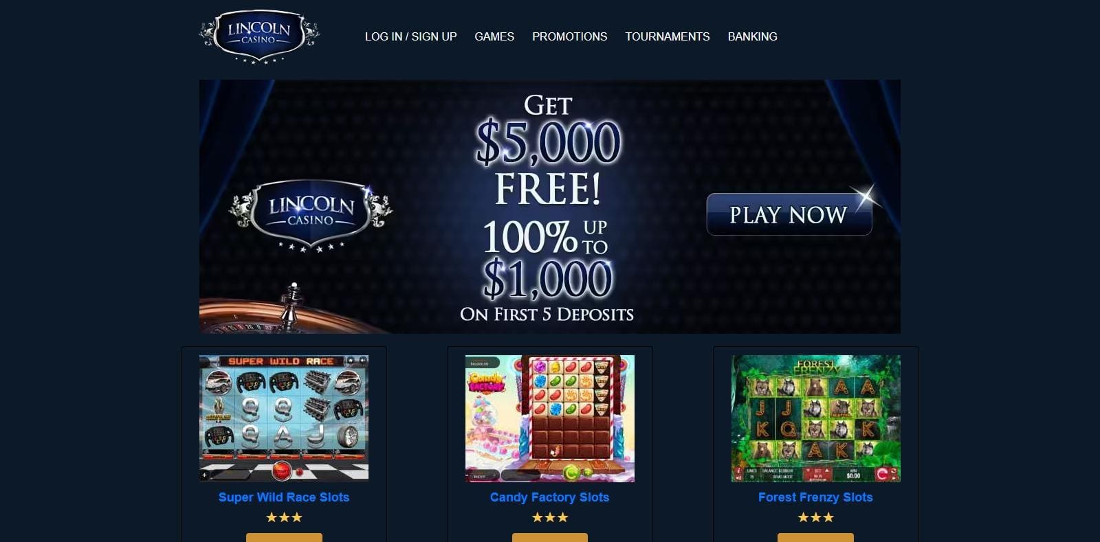 Lincoln Casino Review: 100% Welcome Bonus up to $5,000