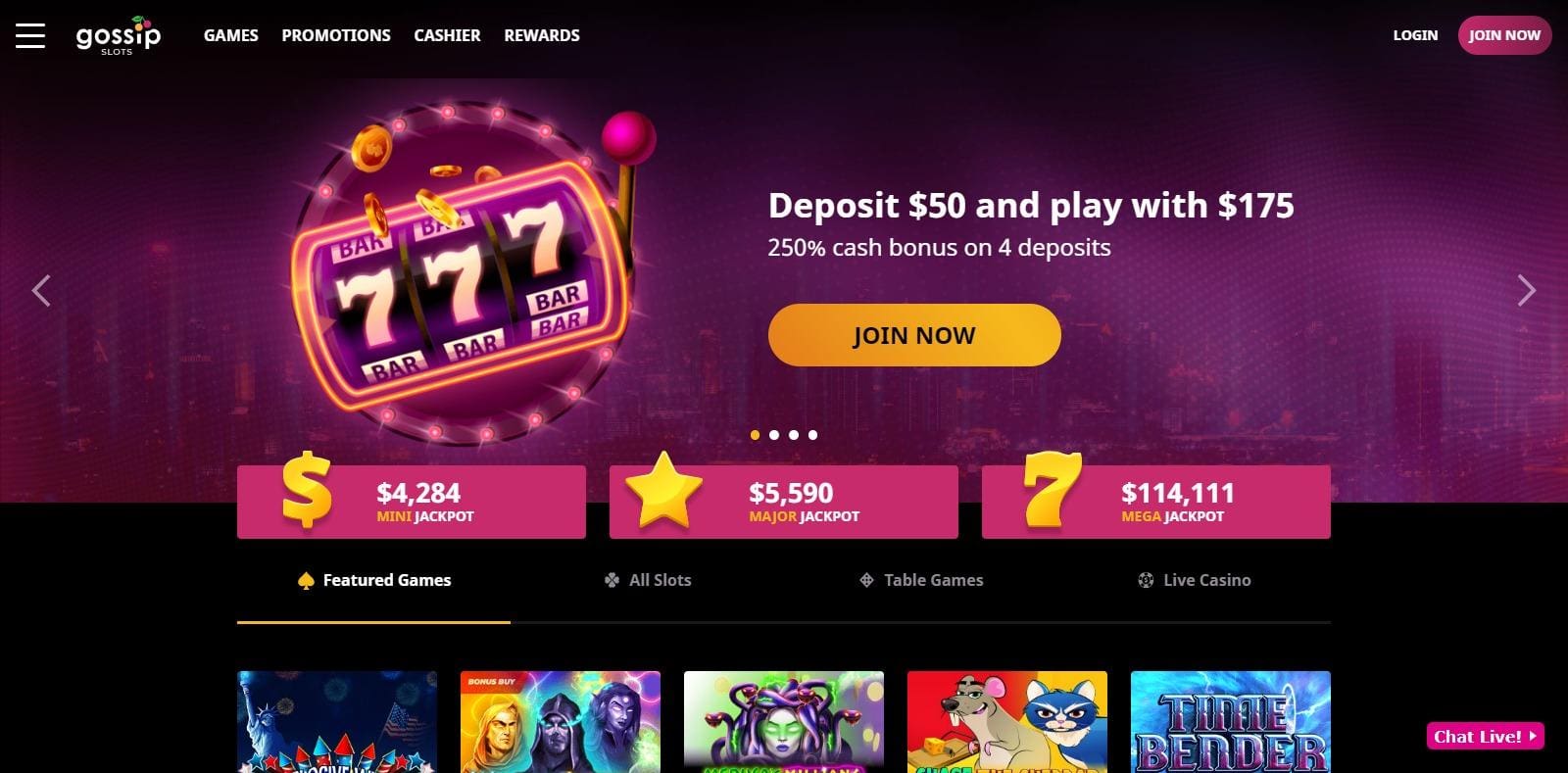 Gossip Casino Review: Deposit $50 & Play With 175$