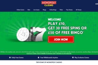 Monopoly Casino Review: Get 30 Free Spins