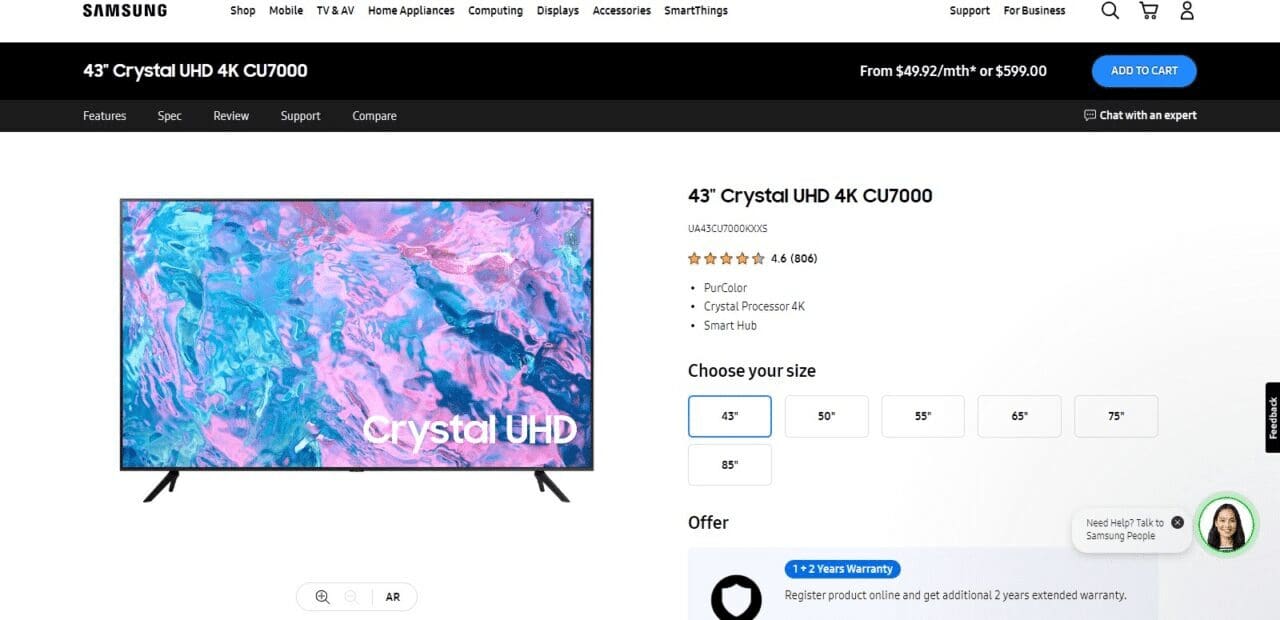 Samsung CU7000