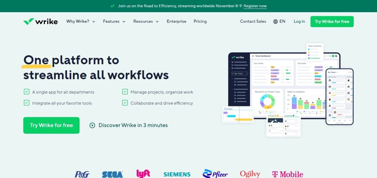Wrike (Best Flowchart Software Solutions)