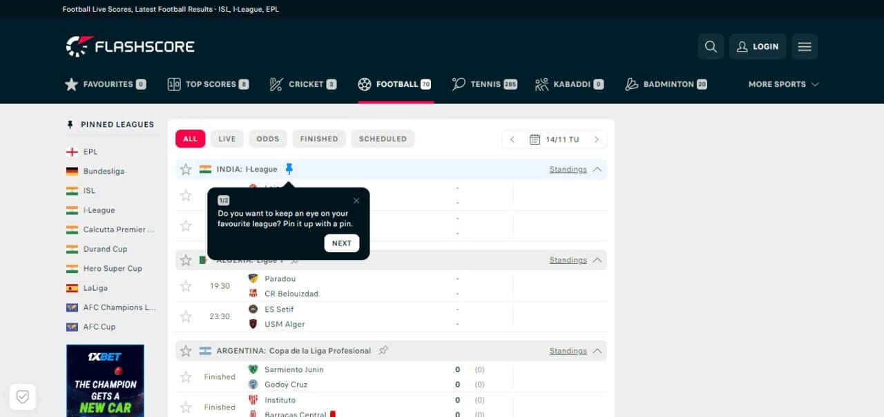 FlashScore (Best App To Watch Football Live)