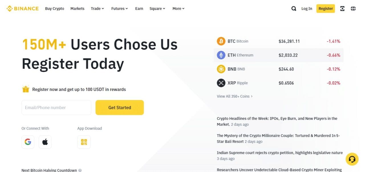 Binance (Best Crypto ETF Services)