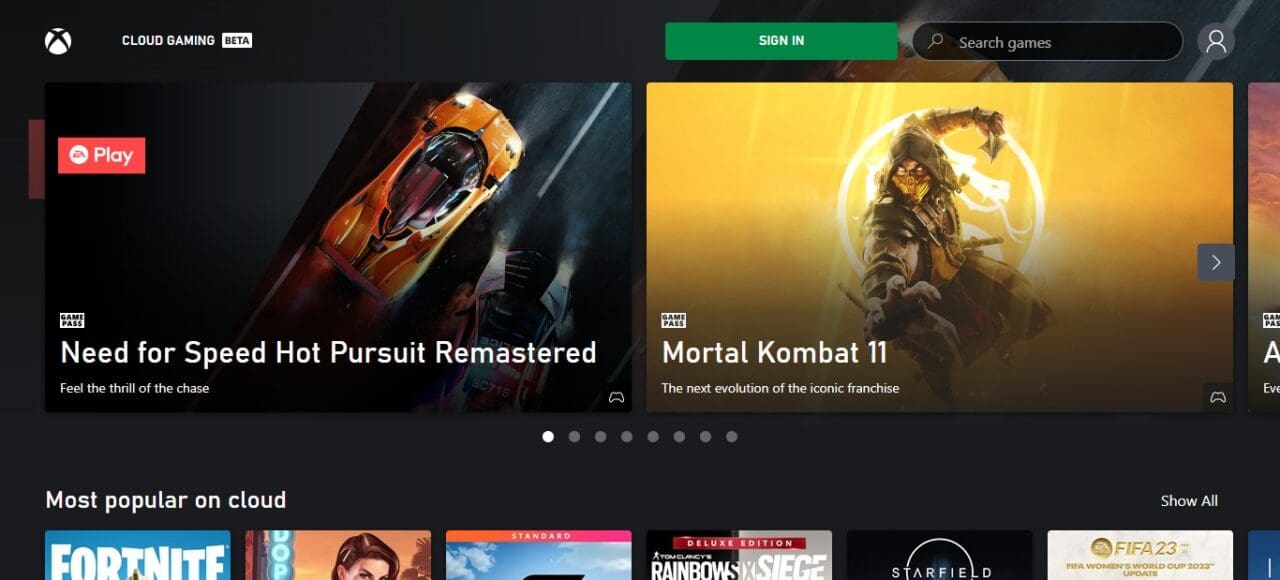 Xbox Cloud Gaming (Best Game Streaming Service)