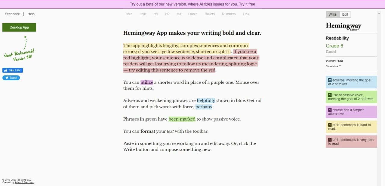 Hemingway Editor