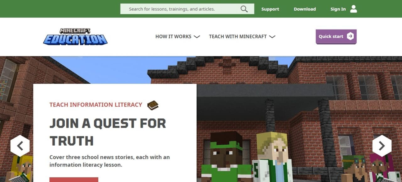 Minecraft: Education Edition (Best Game Websites For School)