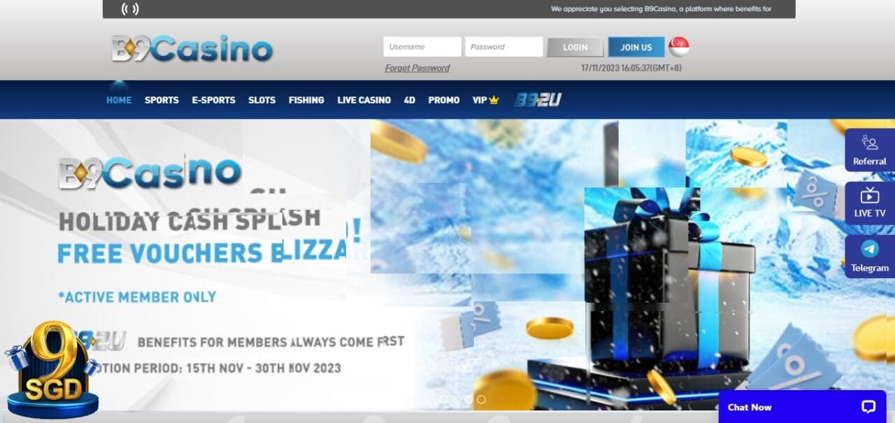 B9casino (Best Singapore Gambling Sites)