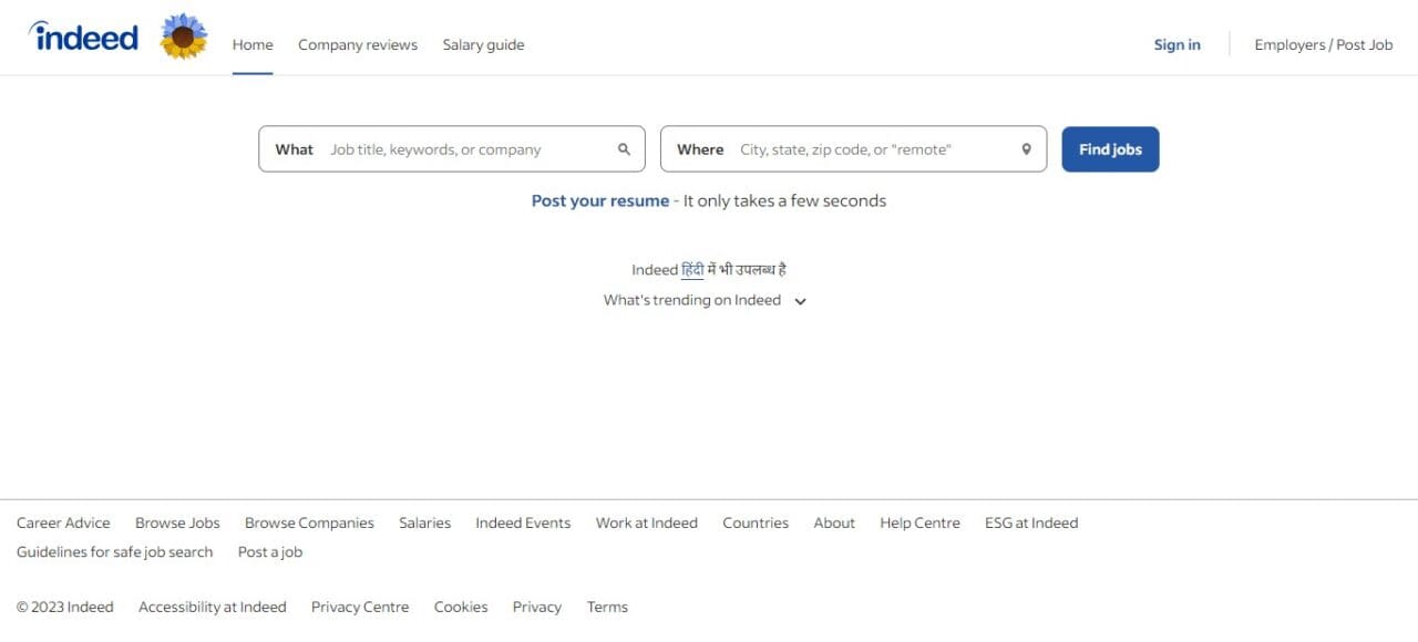 Indeed (Best Job Portals In India)