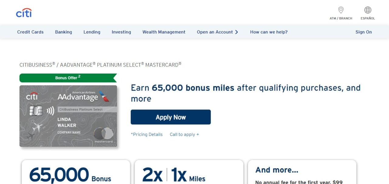 CitiBusiness/AAdvantage Platinum Select Mastercard