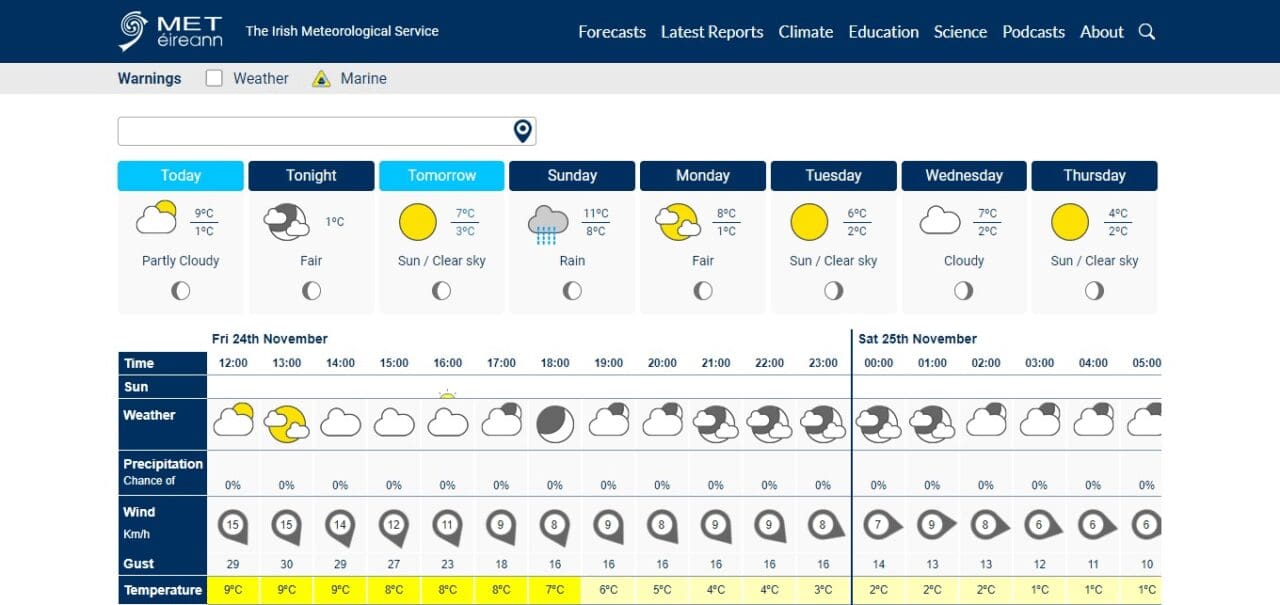 Met Éireann (Best Weather App Ireland)