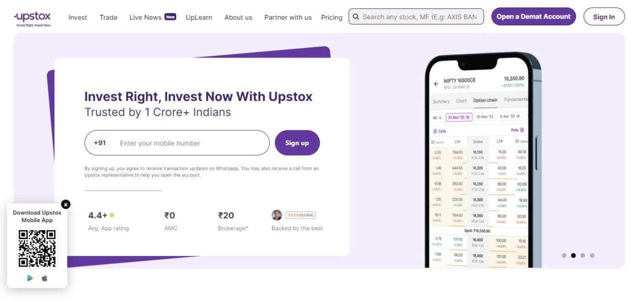 Upstox (Best App For Sip Investment)