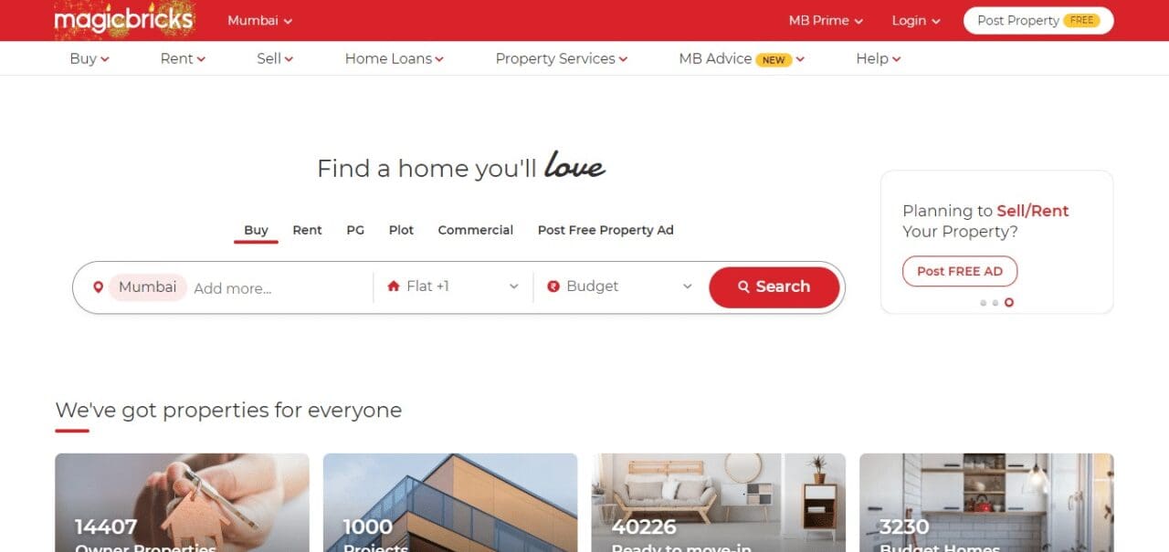 MagicBricks (Best Site To Sell Property)