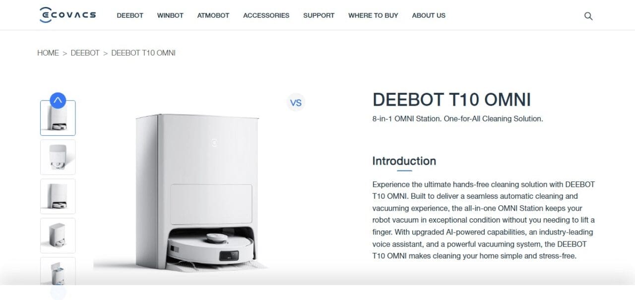 Ecovacs Deebot T10 Omni