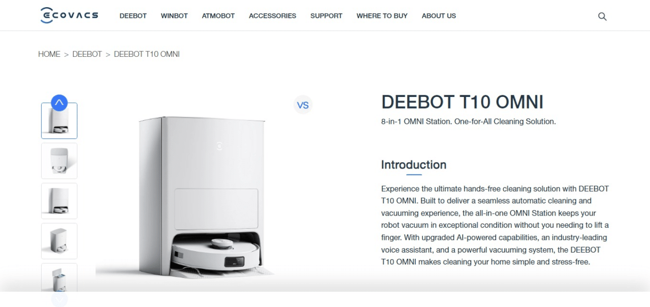 Ecovacs Deebot T10 Omni