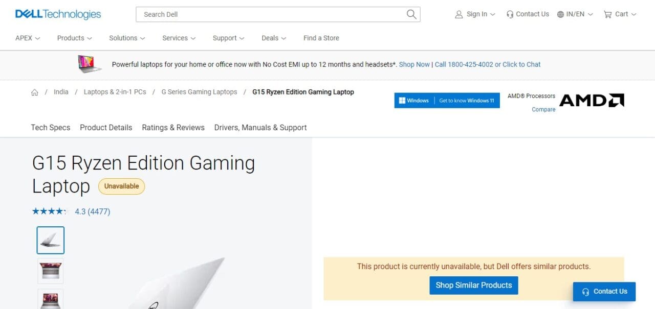 Dell G15 Ryzen Edition (Best Budget Gaming Laptop )