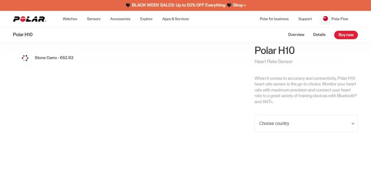 Polar H10 Heart Rate Sensor