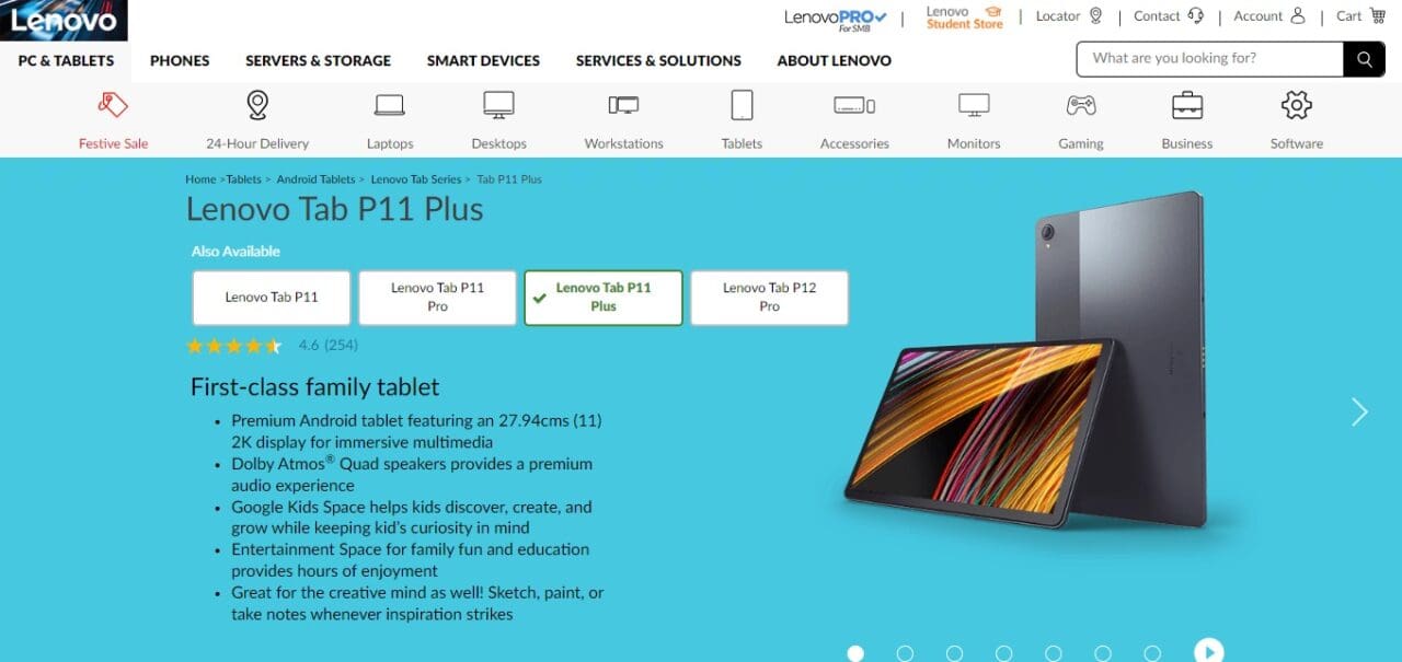 Lenovo Tab P11 Plus (Top Tablet For Kids)