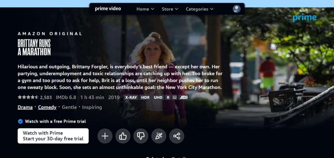 Brittany Runs a Marathon (Best Movie On Amazon Prime)