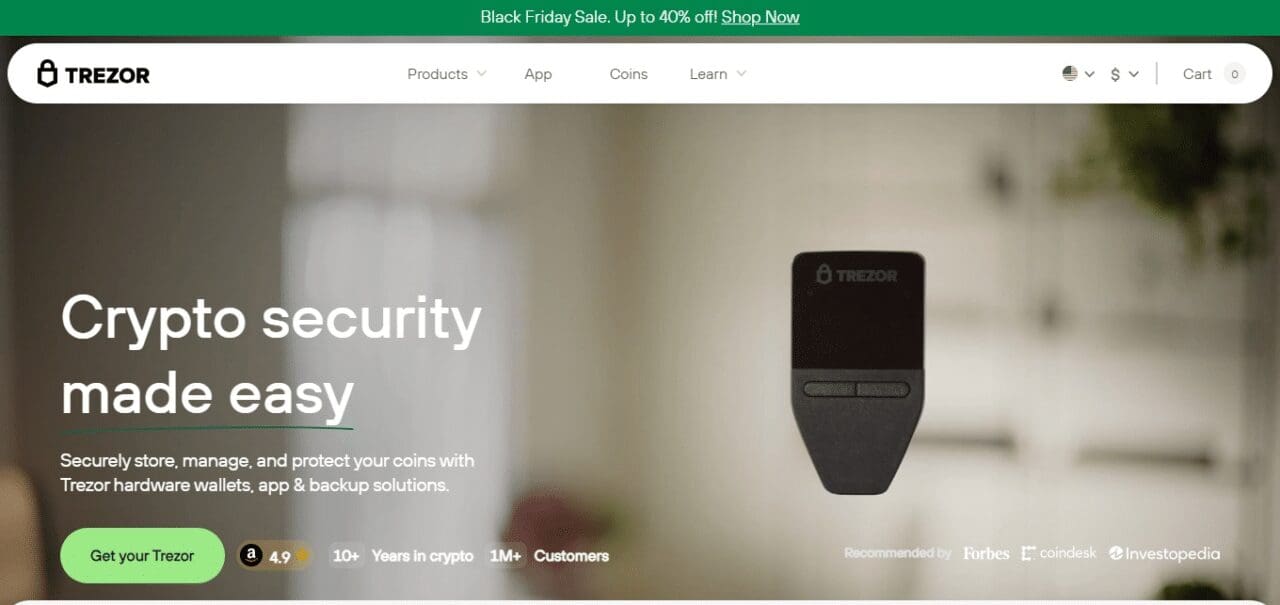 Trezor (Best Crypto Wallet In Egypt)