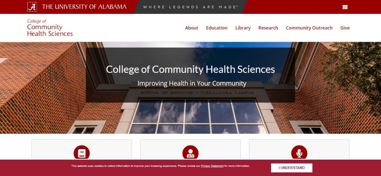16. University of Alabama College of Community Health Sciences