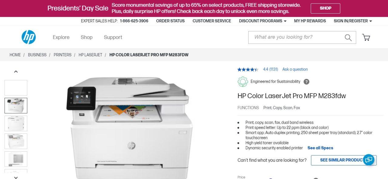13. HP Color LaserJet Pro MFP M283fdw