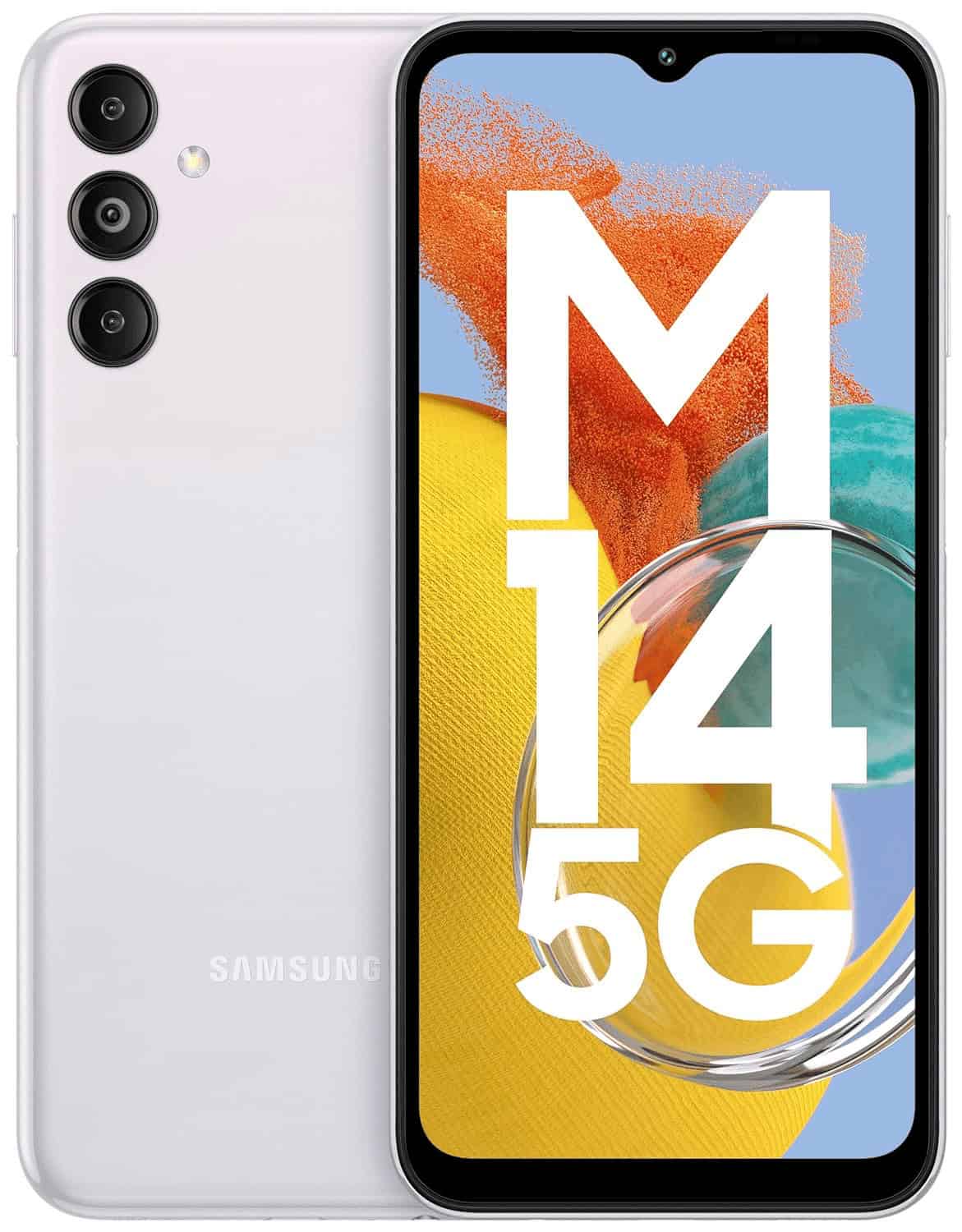 Samsung Galaxy M14 5G (ICY Silver,4GB,128GB)|50MP Triple Cam|Segment's Only 6000 mAh 5G SP|5nm Processor|2 Gen. OS Upgrade & 4 Year Security Update