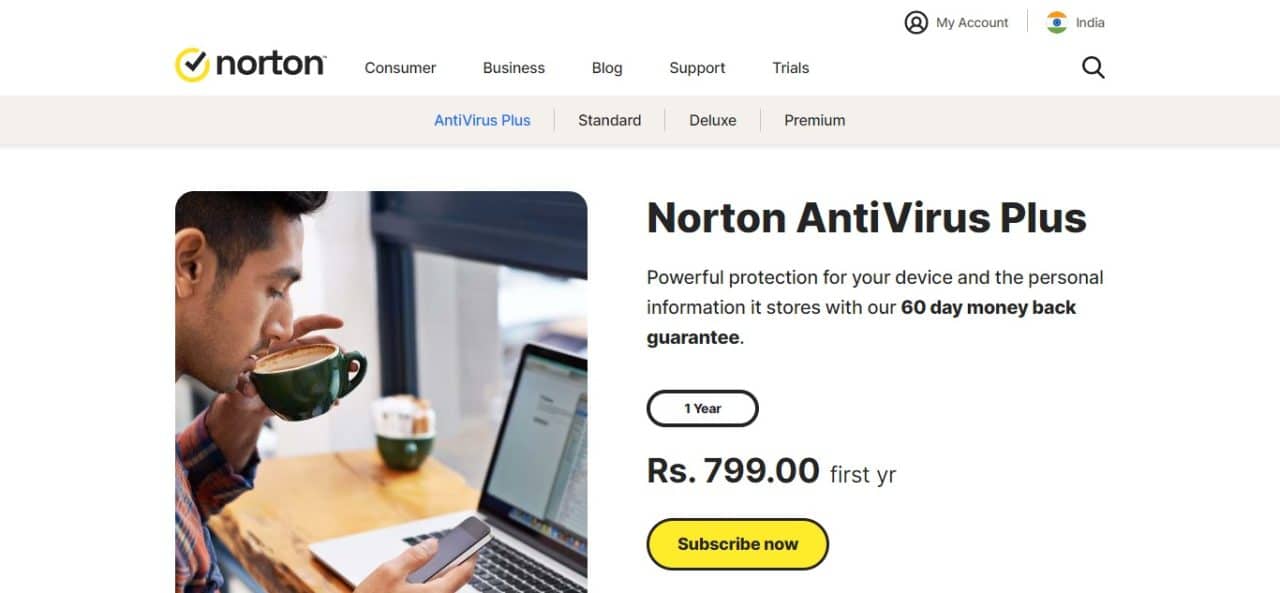 3. Norton AntiVirus Plus