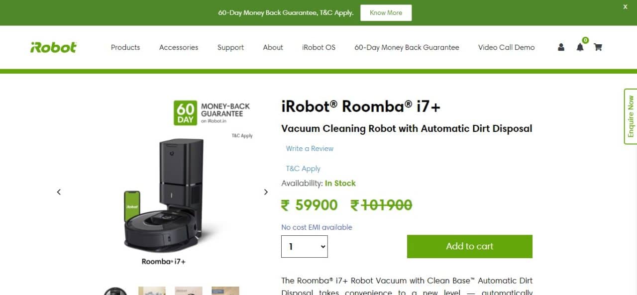 5. iRobot Roomba i7+ (Best Ai Smart Devices)