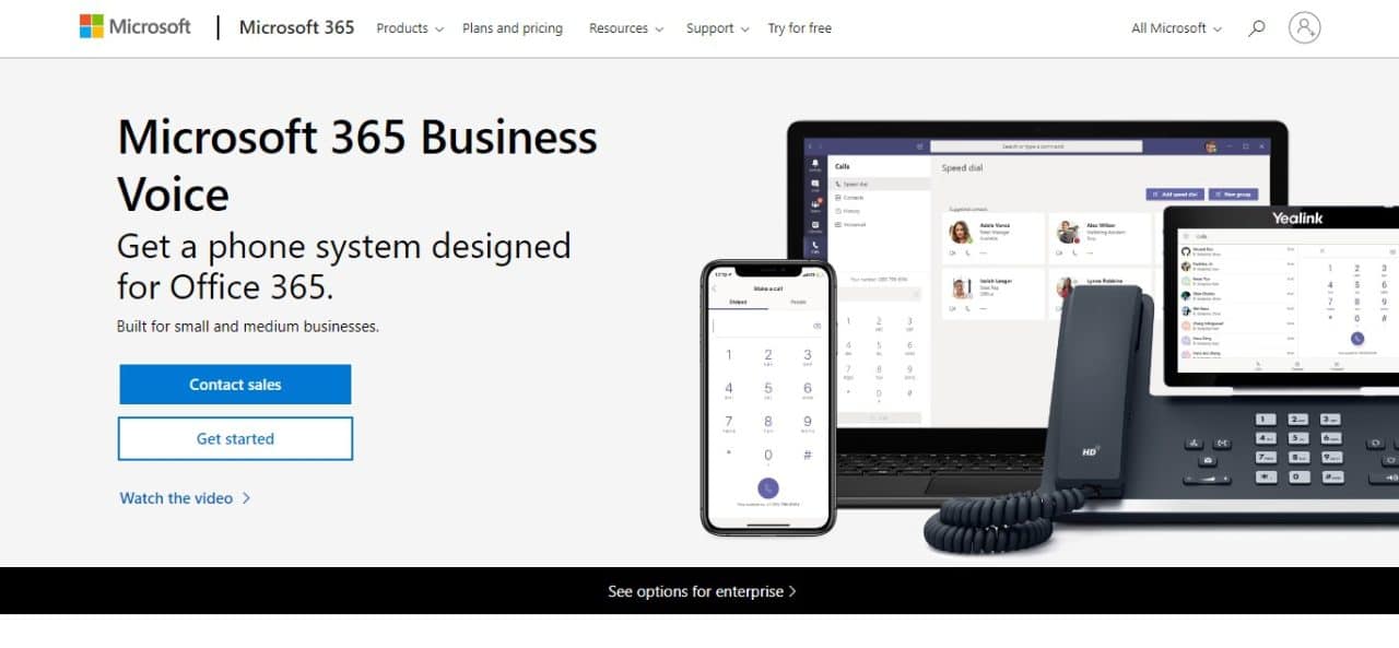 10. Microsoft 365 Business Voice (Best Cloud Communication Platform Software)