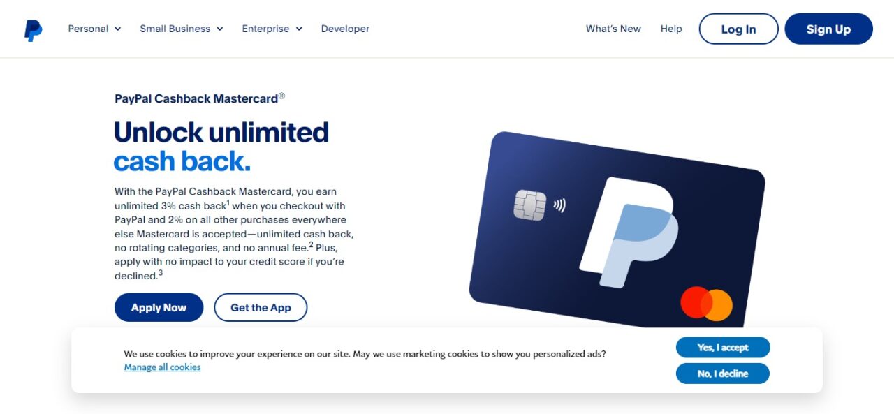 18. PayPal Cashback Mastercard®