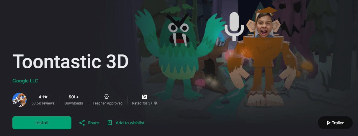Toontastic 3D Best Animation Software For 4gb ram PC