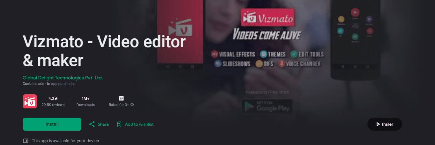 Vizmato Best Ai Video Editing Apps For Android Device