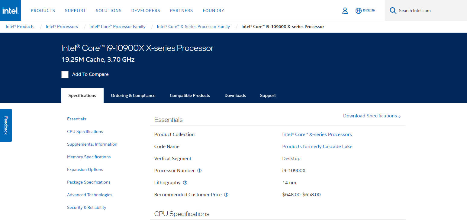Intel Core i9-10900X