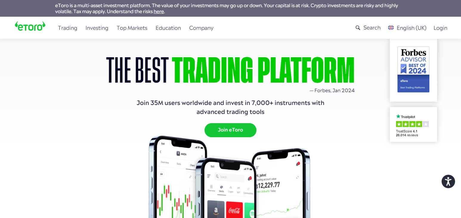 eToro Best Crypto Exchanges In Europe