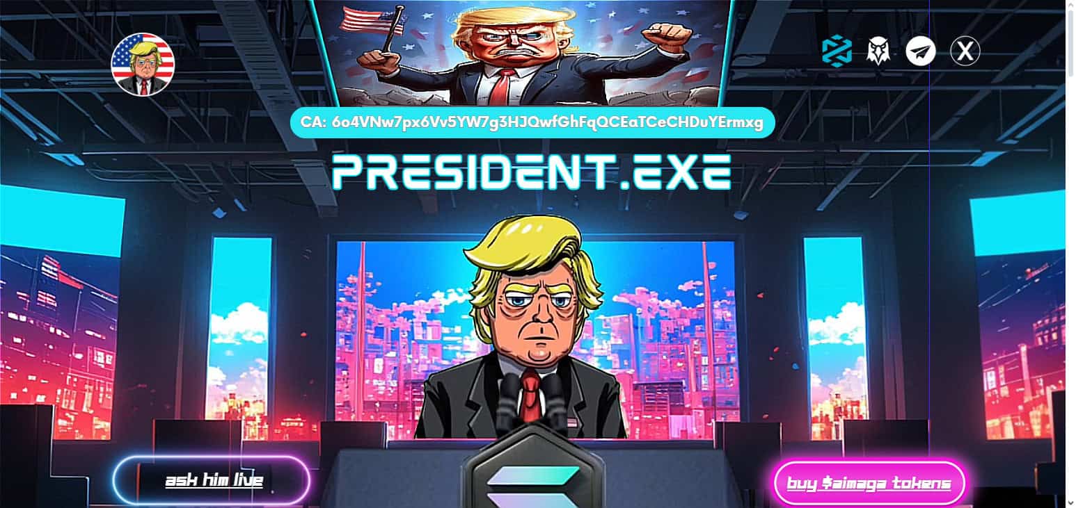 President.exe (AIMAGA) Top Trump Meme Coins To Buy In 2025
