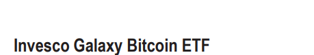 Invesco Galaxy Bitcoin ETF (BTCO)