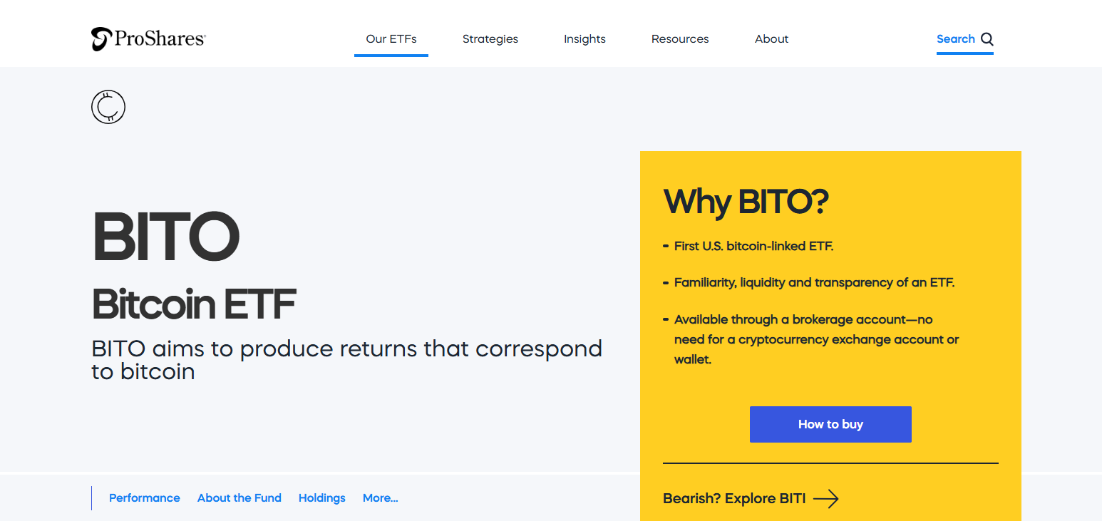 ProShares Bitcoin Strategy ETF (BITO