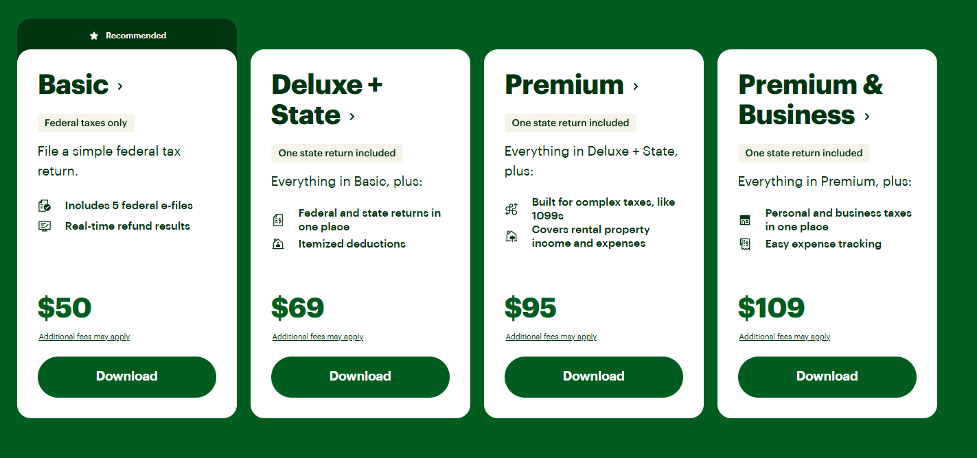 Pricing H&R Block Tax Software