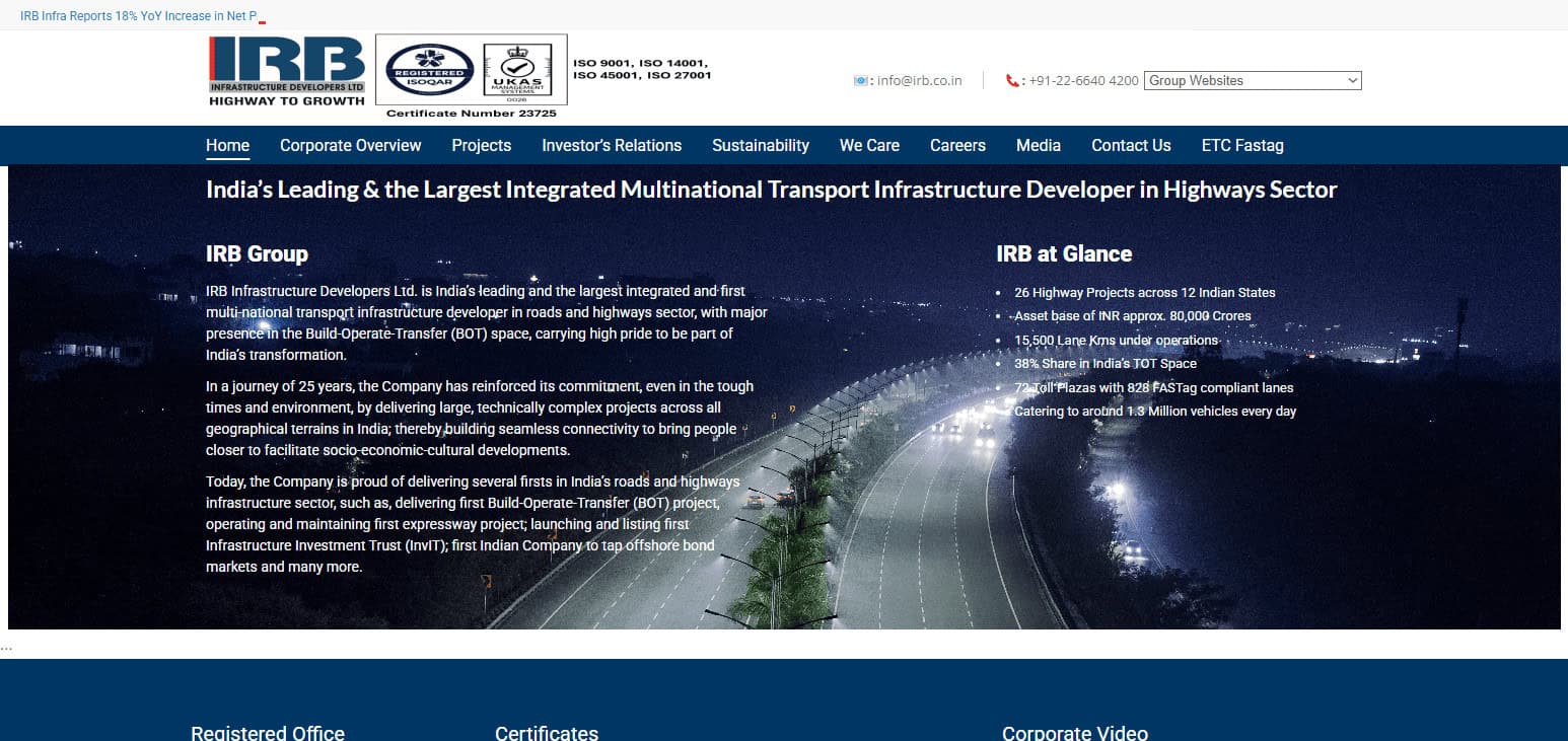 IRB Infrastructure Developers Ltd