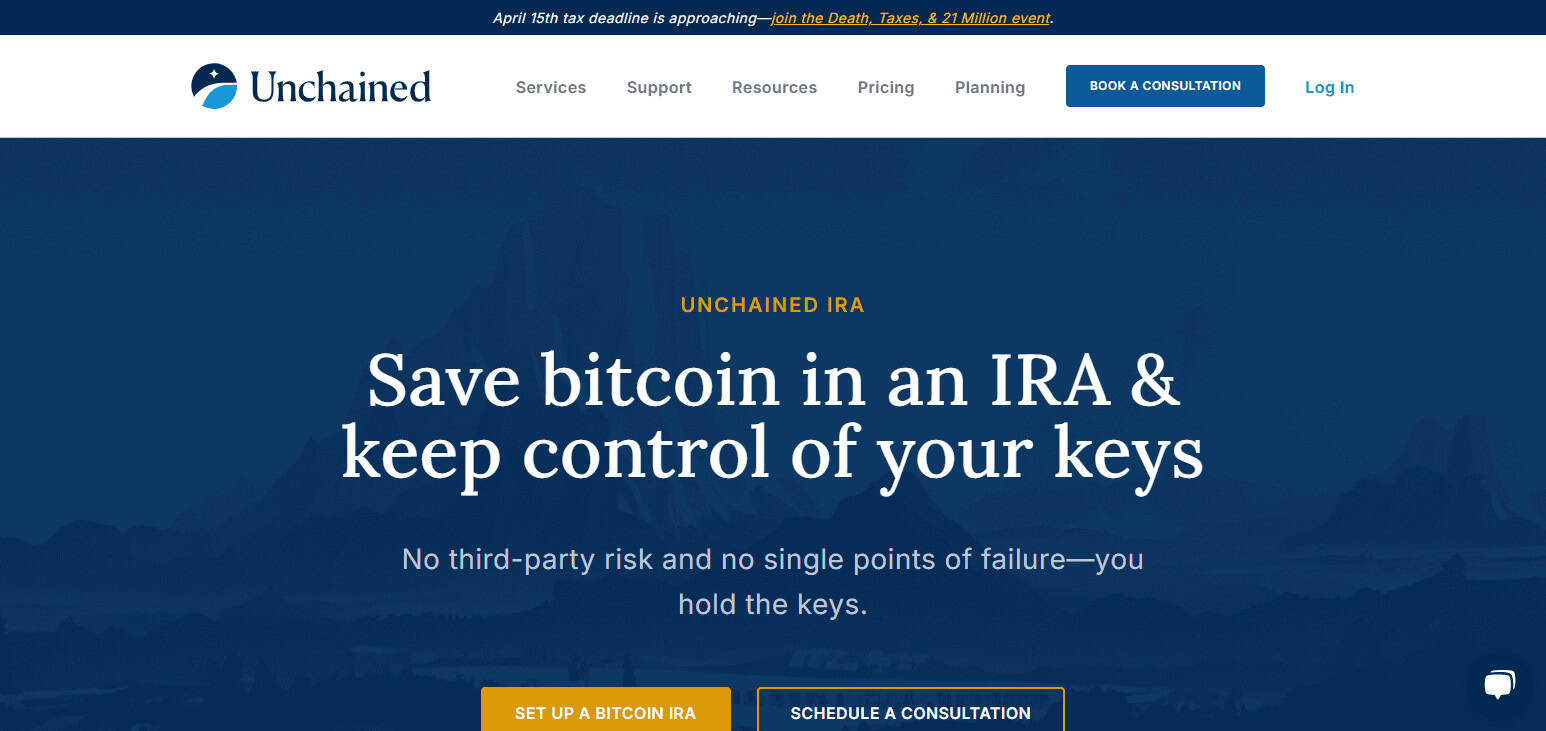 Unchained Bitcoin IRA
