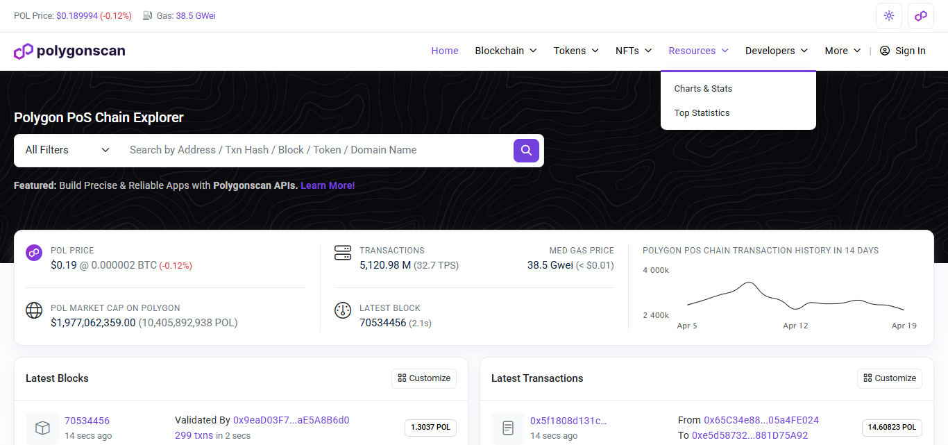 Polygonscan (Polygon Network)