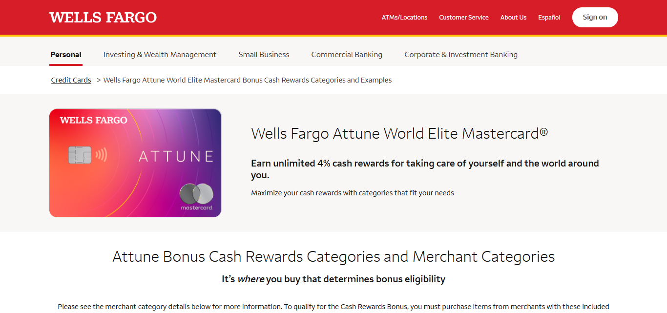 Wells Fargo Attune℠ Card