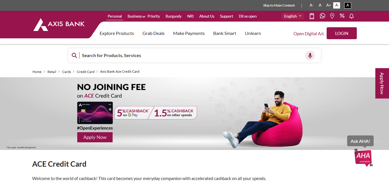Axis Bank ACE Credit Card